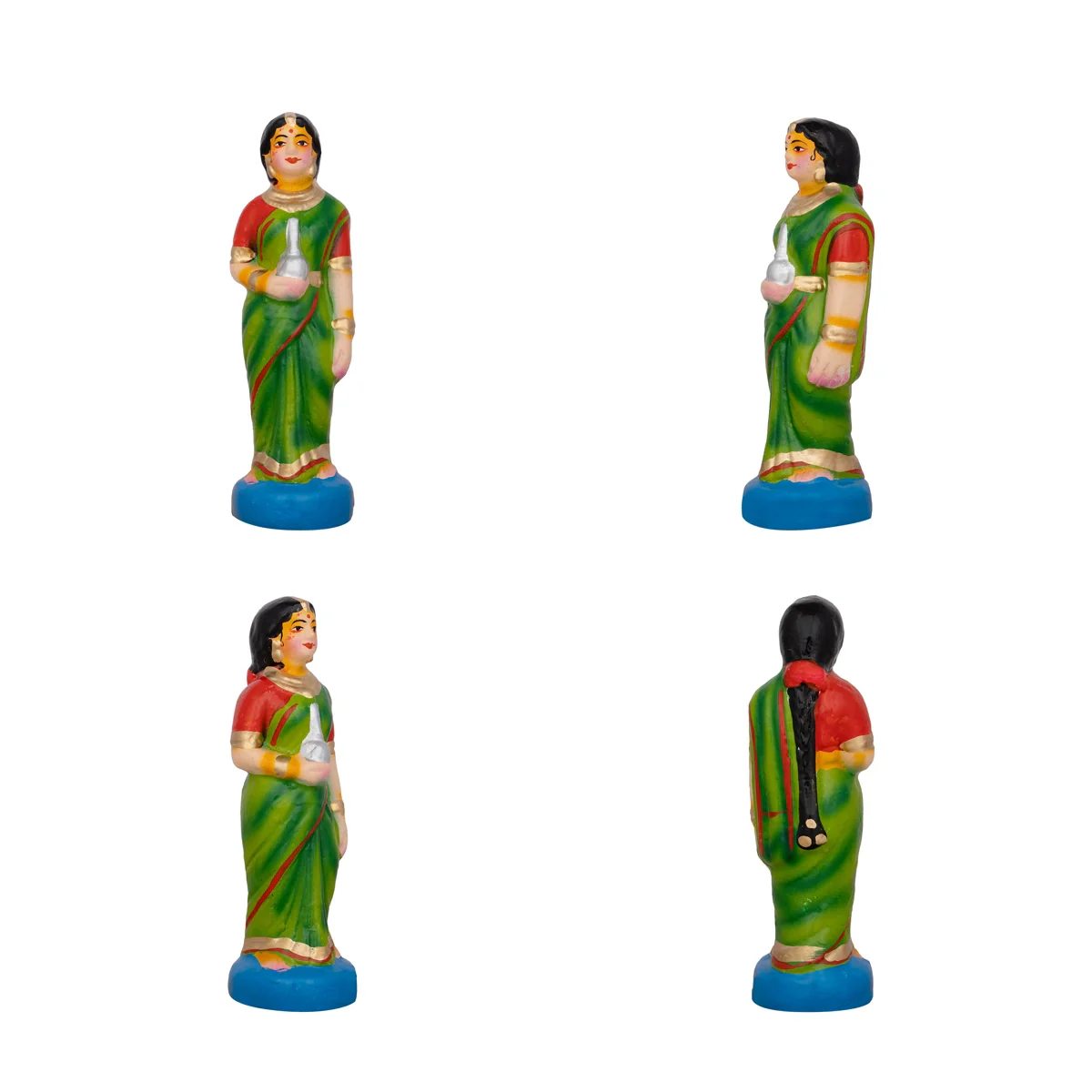 Rukmani Kalyanam Clay Golu Bommai Set - 7.5 x 2.5 Inches | Giri Golu Doll/ Navaratri Golu Bomma/Gombe/Bommai - Image 7