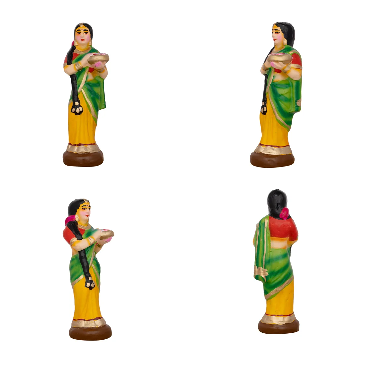 Rukmani Kalyanam Clay Golu Bommai Set - 7.5 x 2.5 Inches | Giri Golu Doll/ Navaratri Golu Bomma/Gombe/Bommai - Image 8