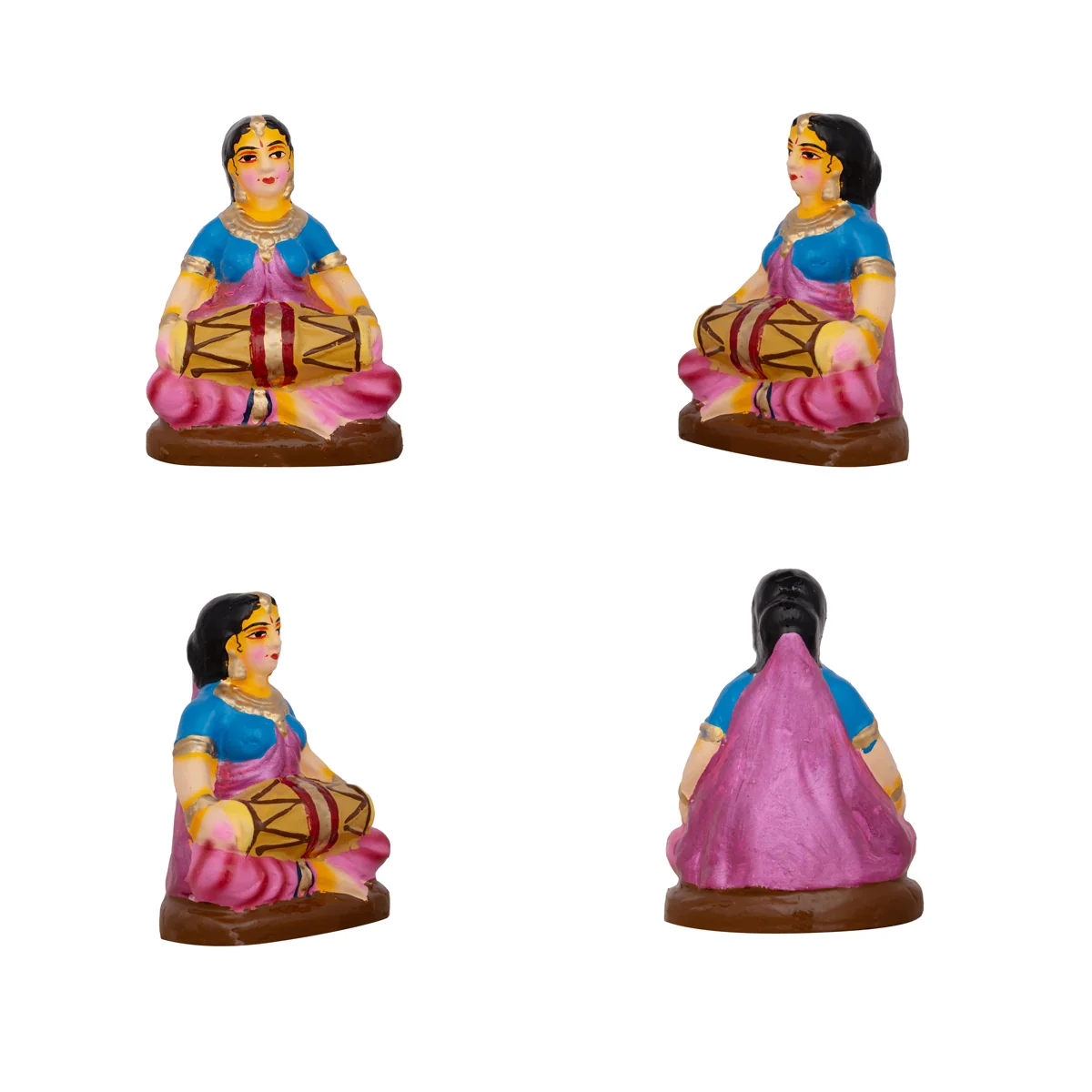 Rukmani Kalyanam Clay Golu Bommai Set - 7.5 x 2.5 Inches | Giri Golu Doll/ Navaratri Golu Bomma/Gombe/Bommai - Image 9