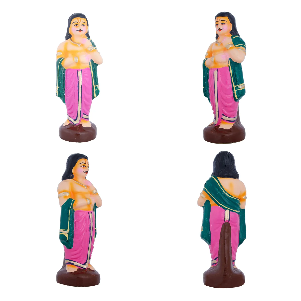 Saguni Pagadai Aduthal Clay Golu Bommai Set - 8 x 5.5 Inches | Giri Golu Doll/ Navaratri Golu Bomma/Gombe - Image 10