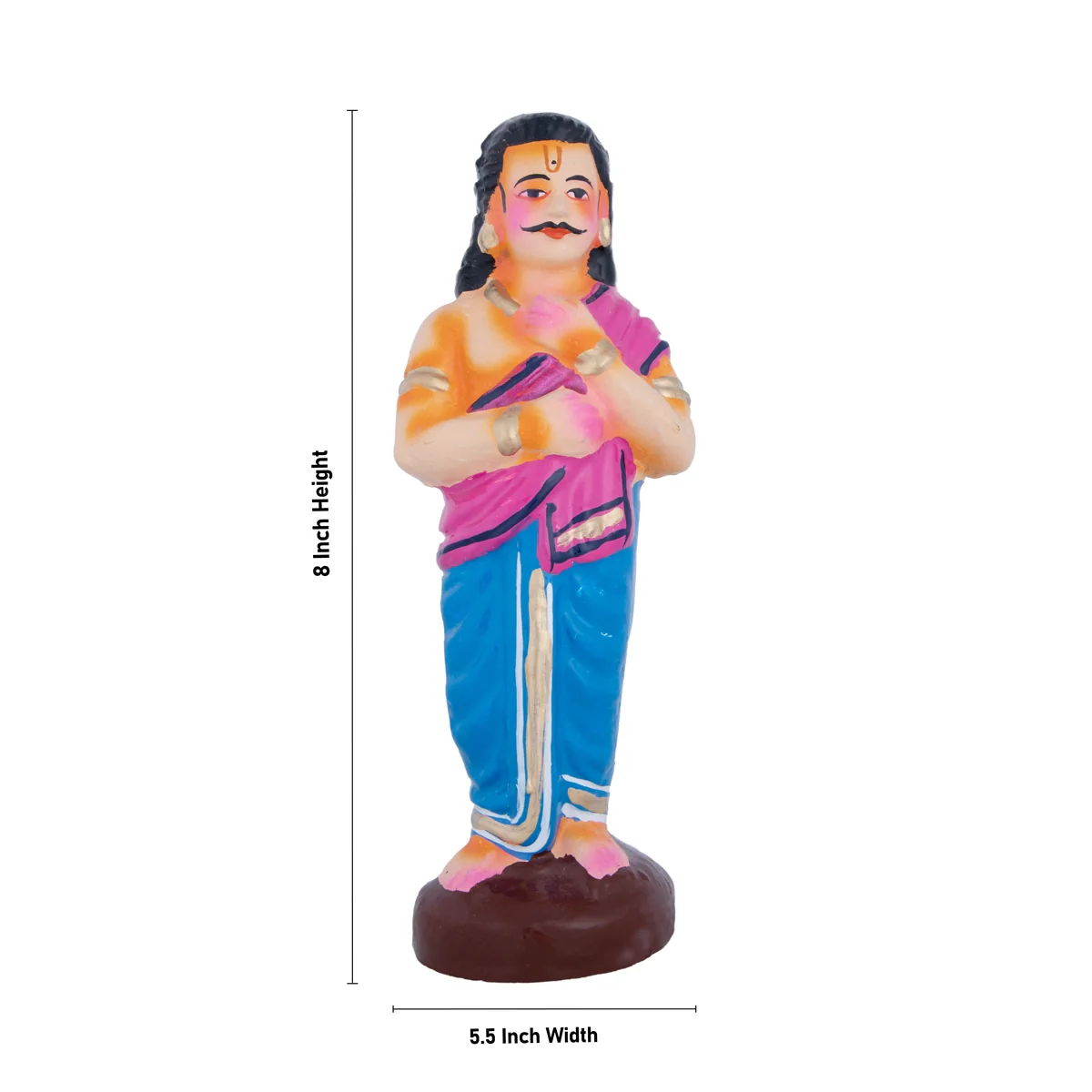 Saguni Pagadai Aduthal Clay Golu Bommai Set - 8 x 5.5 Inches | Giri Golu Doll/ Navaratri Golu Bomma/Gombe - Image 11