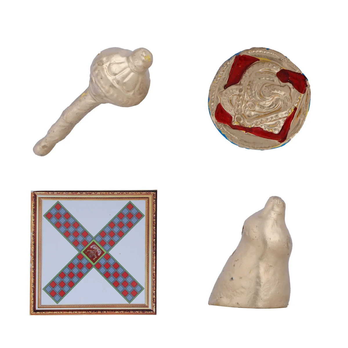 Saguni Pagadai Aduthal Clay Golu Bommai Set - 8 x 5.5 Inches | Giri Golu Doll/ Navaratri Golu Bomma/Gombe - Image 3