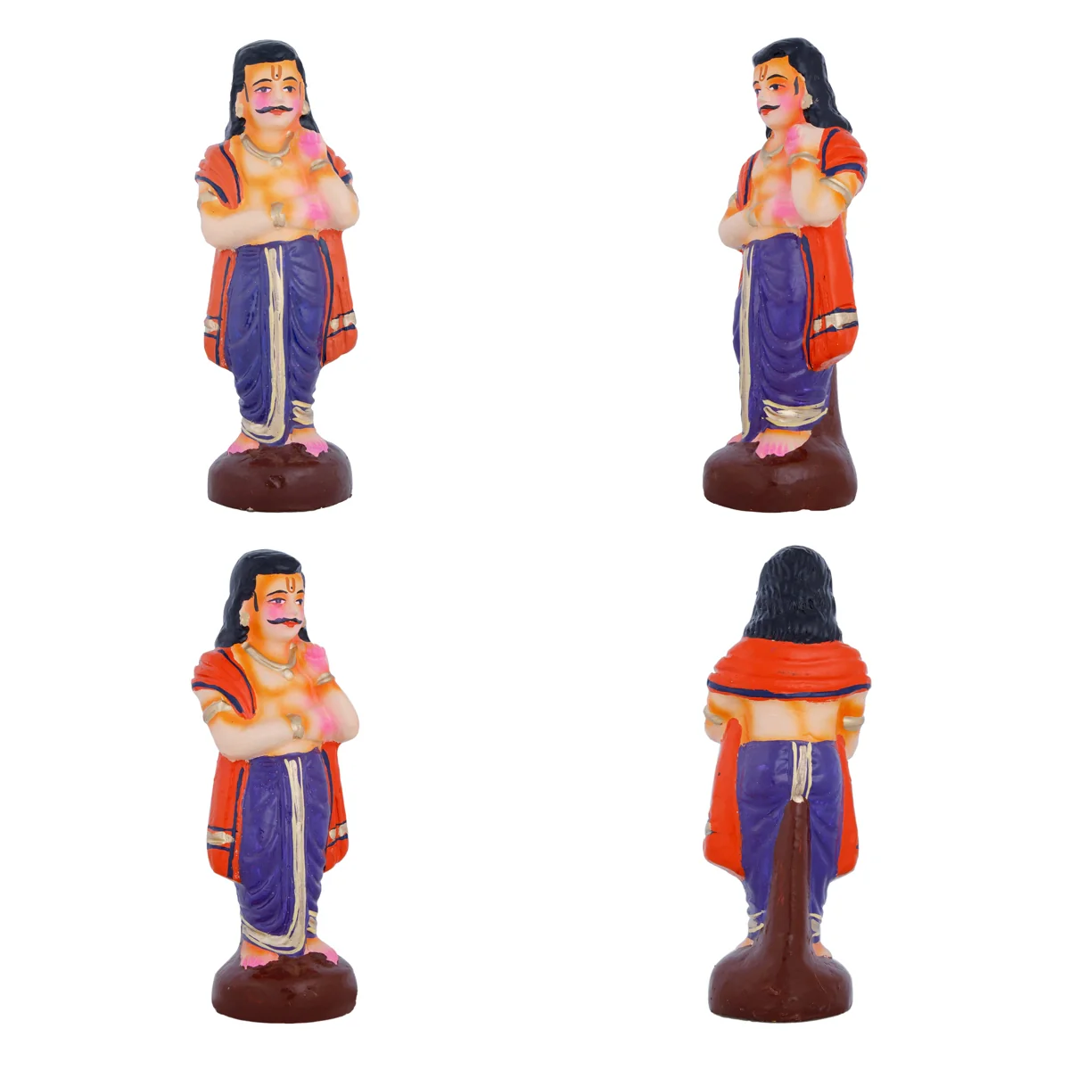 Saguni Pagadai Aduthal Clay Golu Bommai Set - 8 x 5.5 Inches | Giri Golu Doll/ Navaratri Golu Bomma/Gombe - Image 5