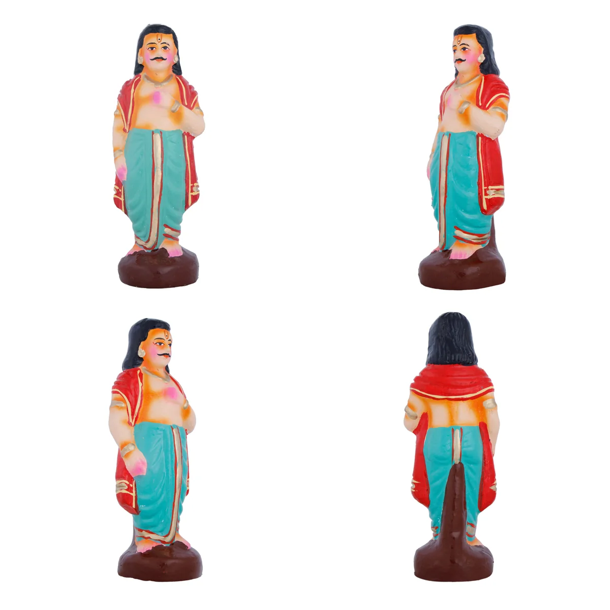 Saguni Pagadai Aduthal Clay Golu Bommai Set - 8 x 5.5 Inches | Giri Golu Doll/ Navaratri Golu Bomma/Gombe - Image 6