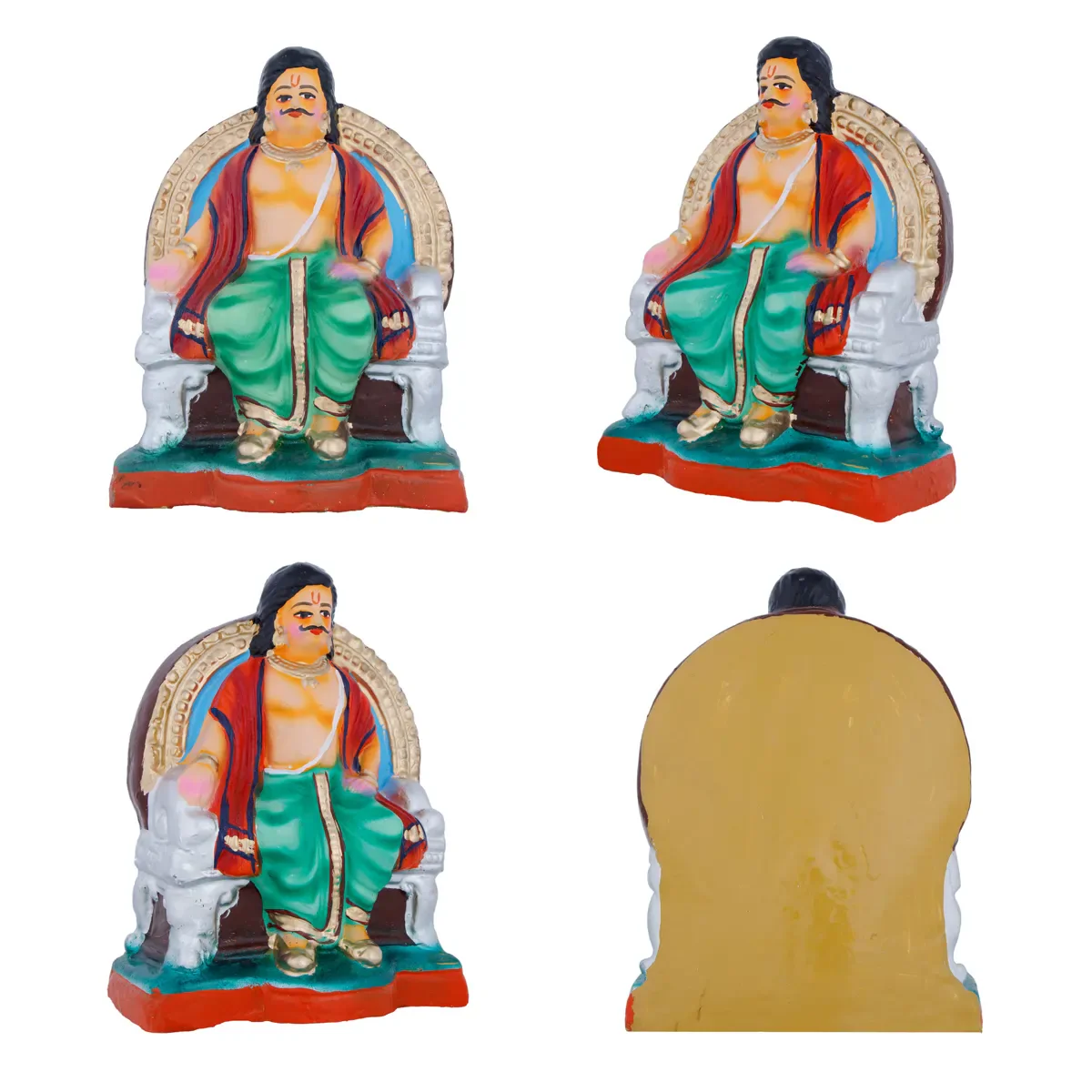 Saguni Pagadai Aduthal Clay Golu Bommai Set - 8 x 5.5 Inches | Giri Golu Doll/ Navaratri Golu Bomma/Gombe - Image 7