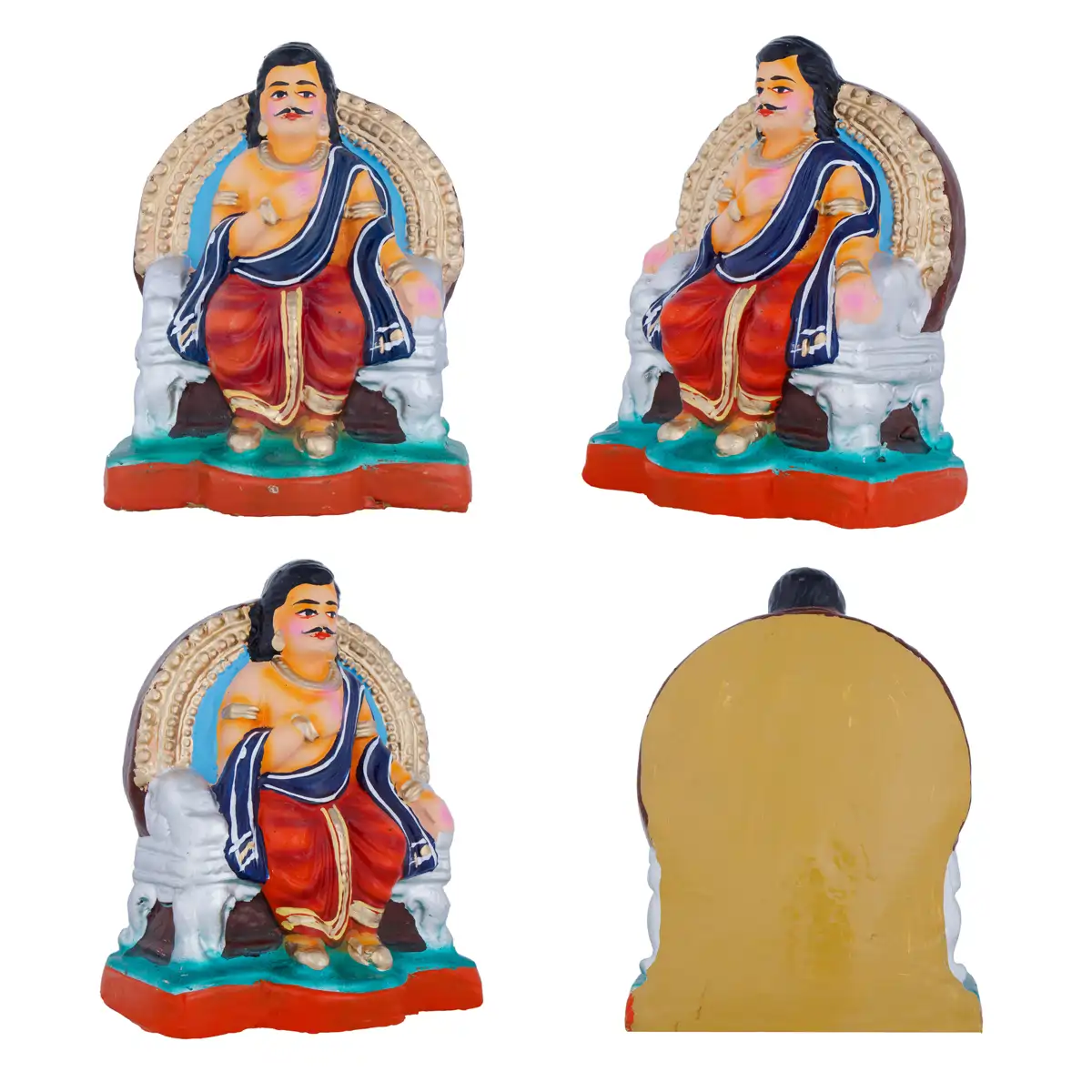 Saguni Pagadai Aduthal Clay Golu Bommai Set - 8 x 5.5 Inches | Giri Golu Doll/ Navaratri Golu Bomma/Gombe - Image 8