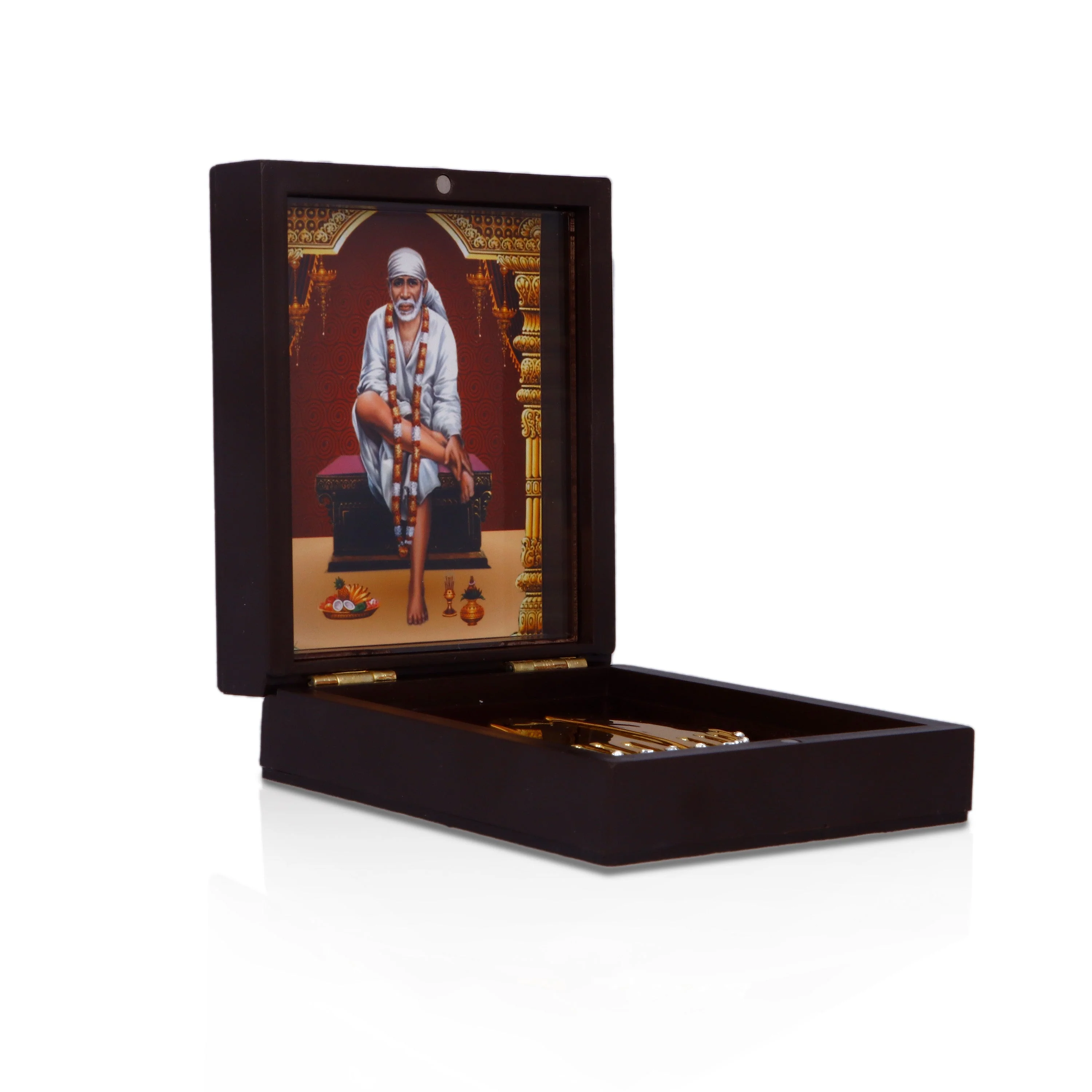 Sai Baba Murti Design Pooja Box - 1.5 X 3.5 X 4.25 Inches | Puja Box/ Charan Paduka Box For Pooja And Gifting - Image 3