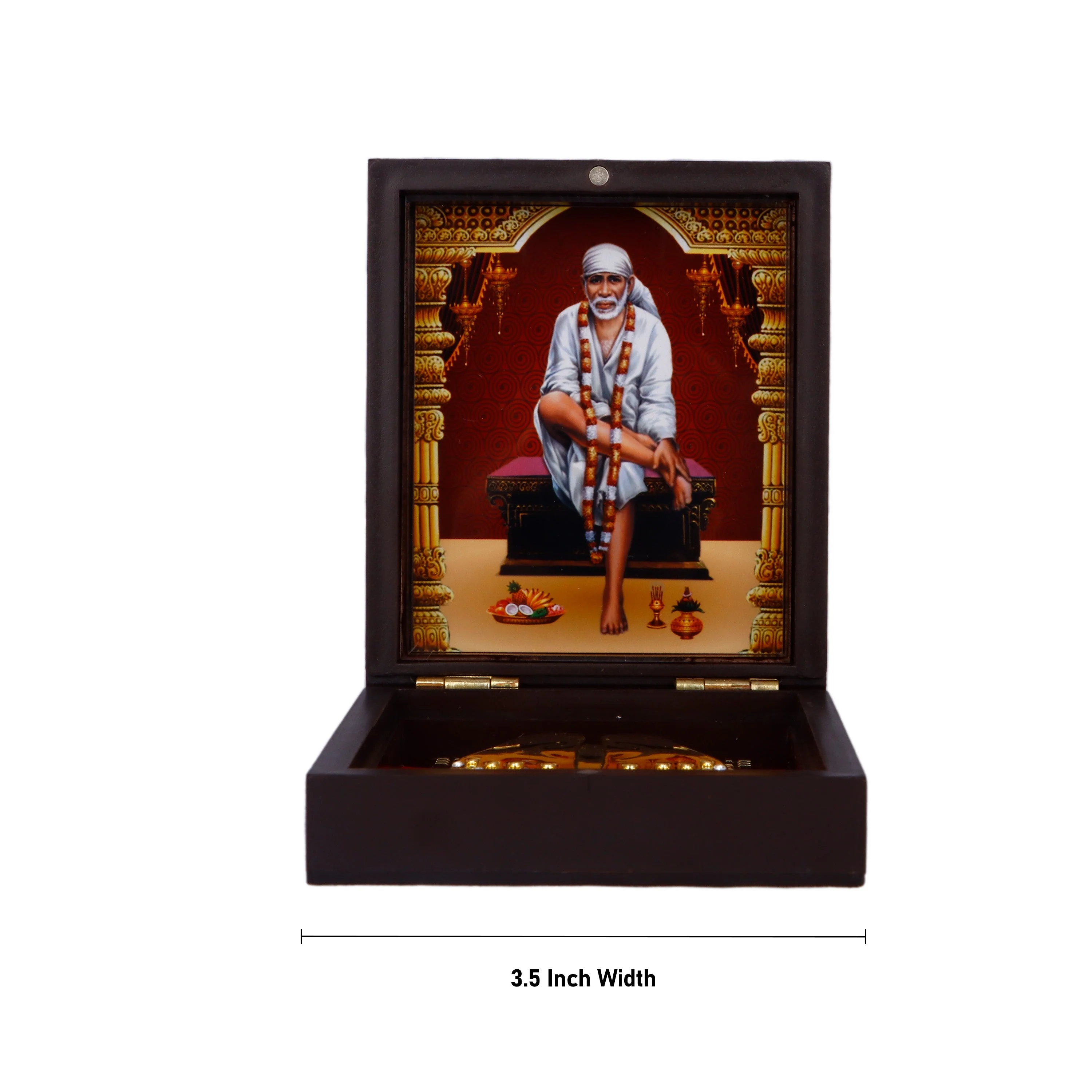 Sai Baba Murti Design Pooja Box - 1.5 X 3.5 X 4.25 Inches | Puja Box/ Charan Paduka Box For Pooja And Gifting - Image 5