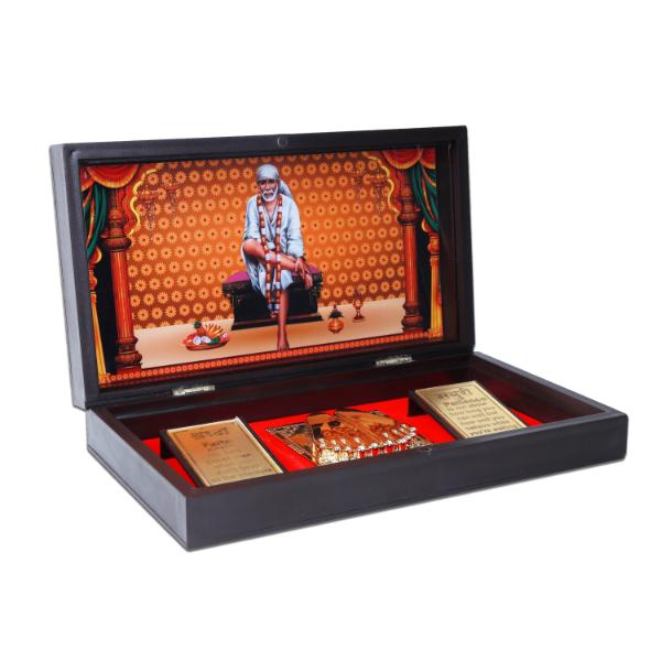 Sai Baba Murti Design Pooja Box - 1.5 X 8.5 X 5 Inches | Puja Box/ Charan Paduka Box For Pooja And Gifting - Image 3