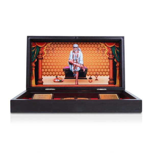 Sai Baba Murti Design Pooja Box - 1.5 X 8.5 X 5 Inches | Puja Box/ Charan Paduka Box For Pooja And Gifting - Image 4