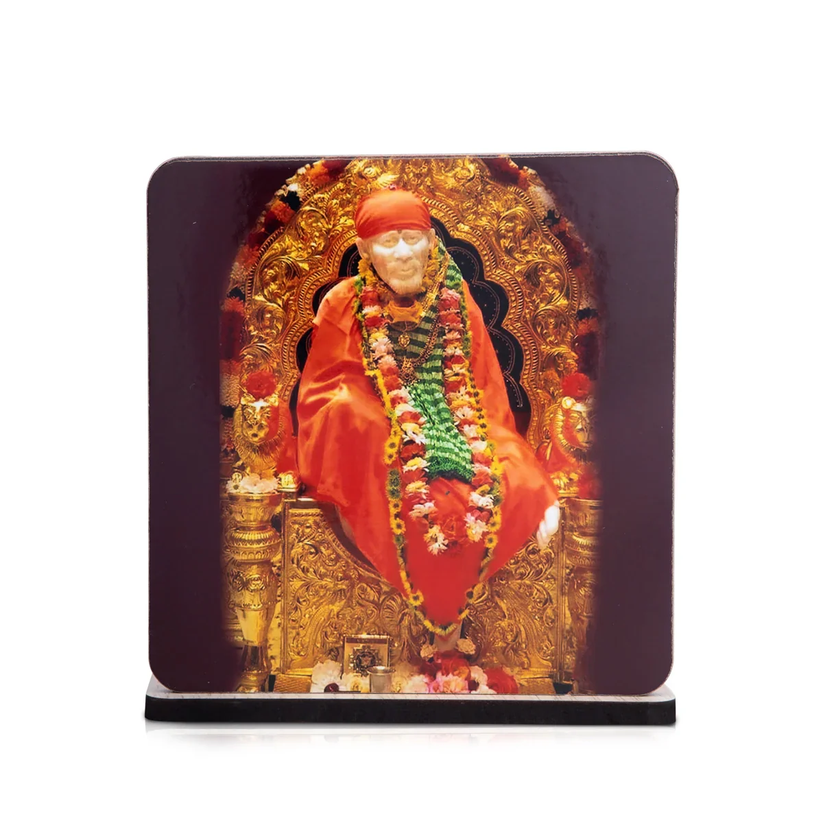 Sai Baba Photo Frame Stand - 4 x 3.75 Inches | Sai Baba Frame/ Baba Picture Frame for Car Decor - Image 2