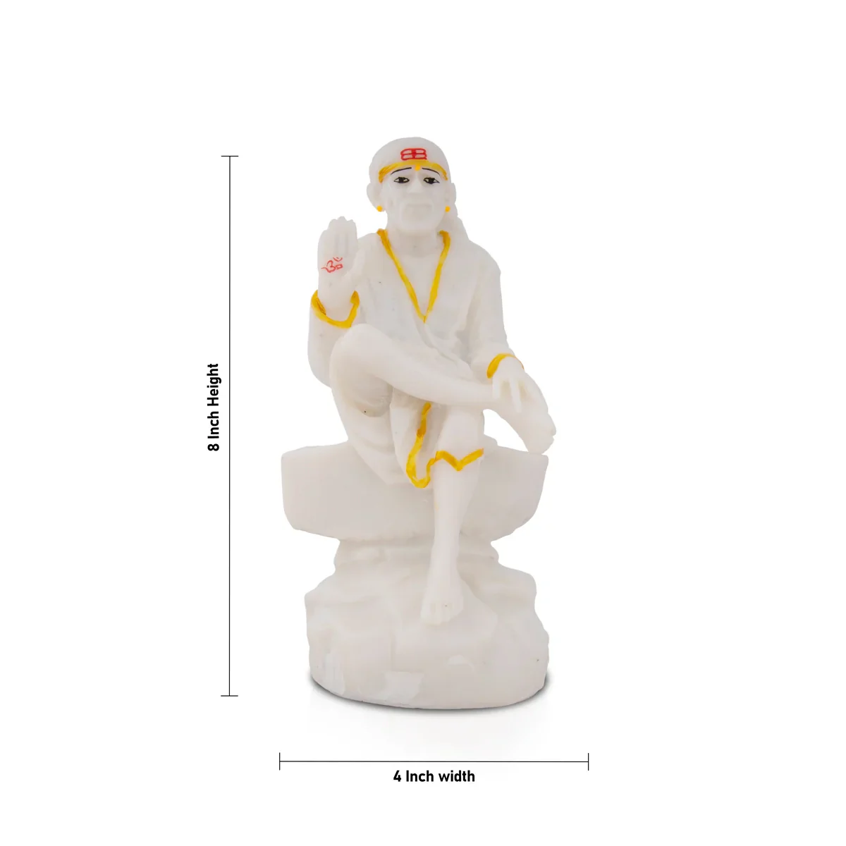 Sai Baba Statue - 8 x 4 Inches | Resin Statue/ Sai Baba Idol for Pooja - Image 5