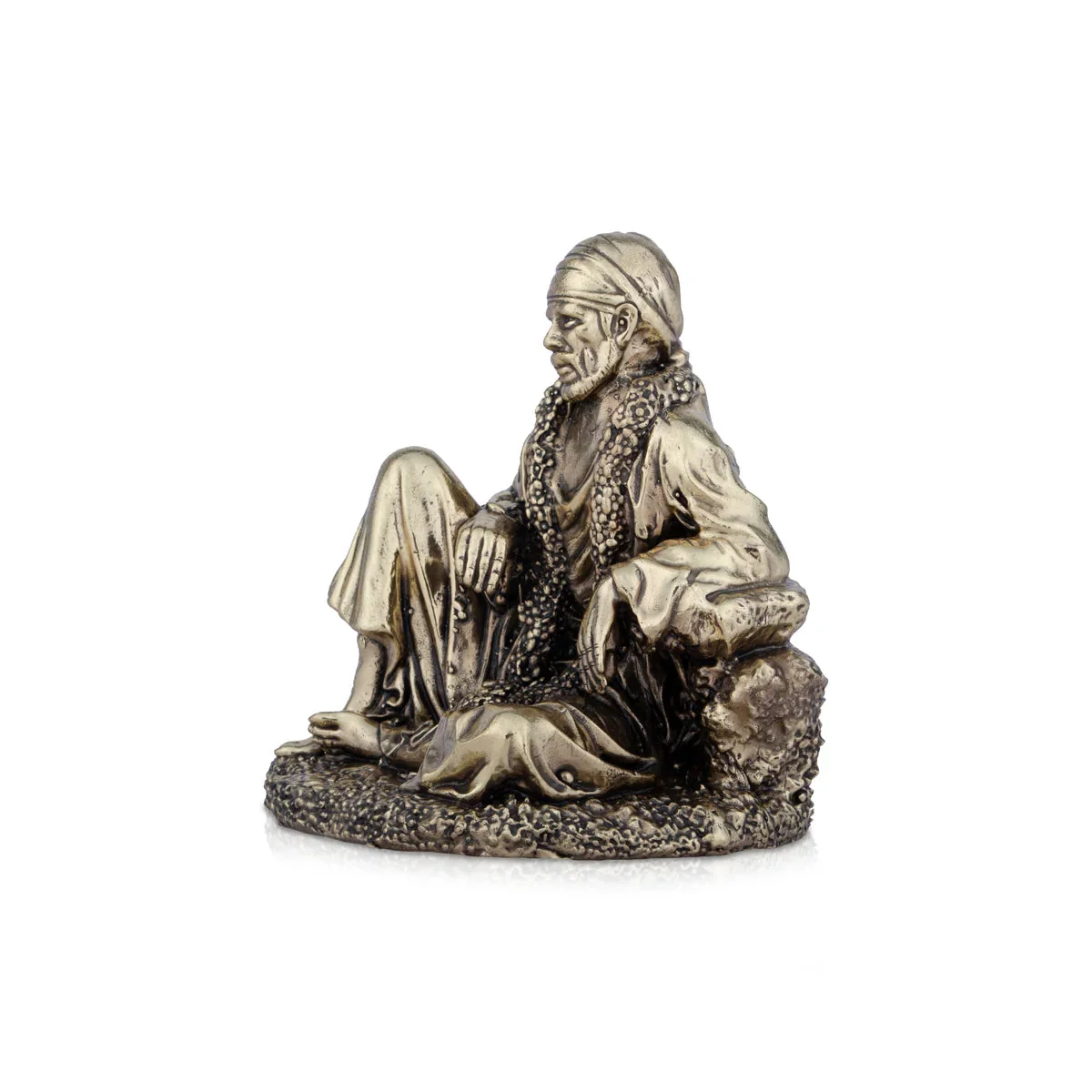 Saibaba Statue - 2 x 1.75 Inches | Saibaba Sitting idol/ Brass Idol/ Sai Baba Vigraham for Pooja - Image 2