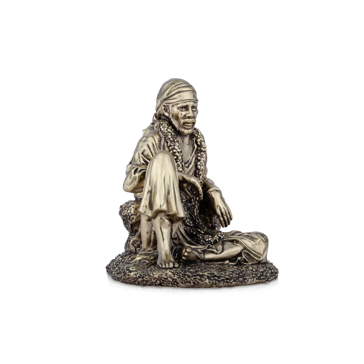 Saibaba Statue - 2 x 1.75 Inches | Saibaba Sitting idol/ Brass Idol/ Sai Baba Vigraham for Pooja - Image 3