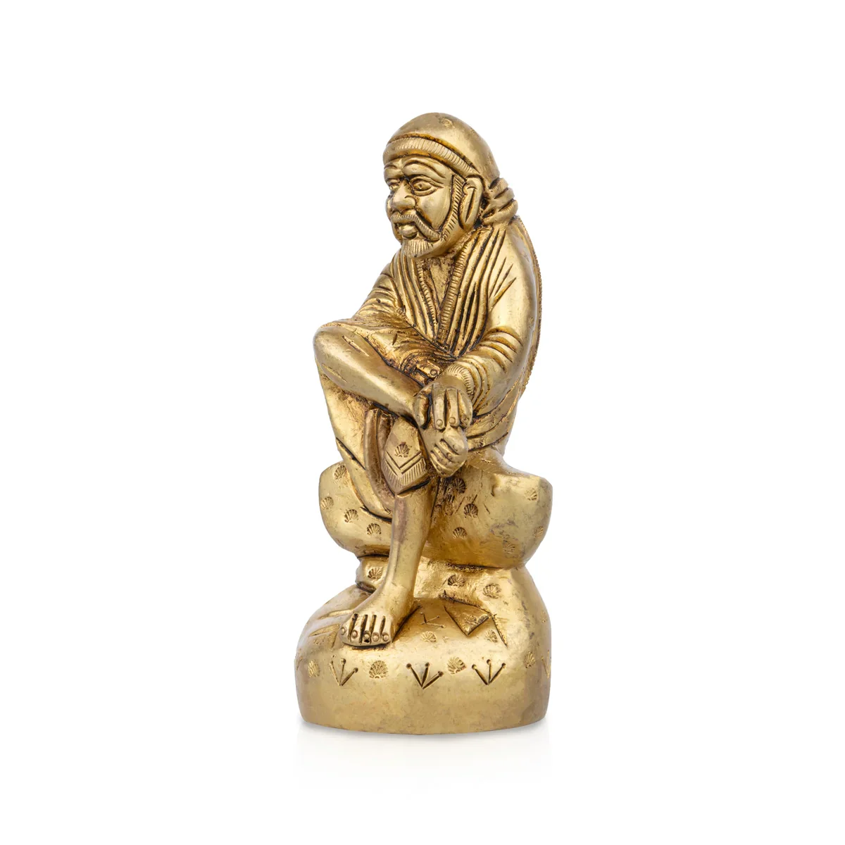 Saibaba Statue - 4.5 x 2.5 Inches | Sai Baba Murti/ Antique Brass Statue for Pooja/ 530 Gms Approx - Image 3