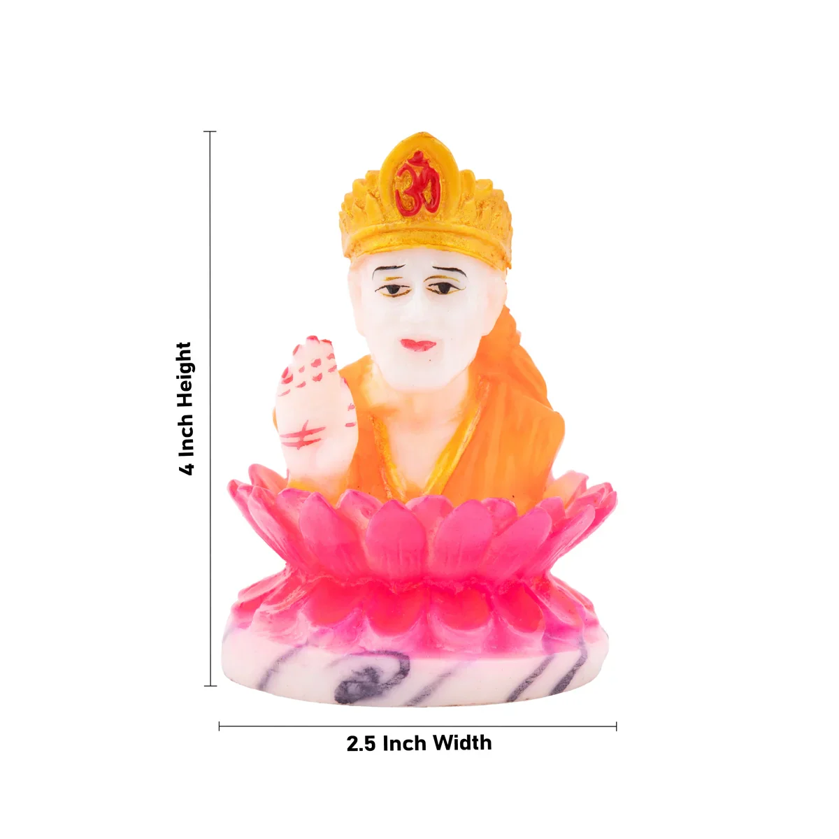 Saibaba Statue - 4 x 2.5 Inches | Marble Dust Statue/ Sai Baba Murti/ Sai Baba Statue for Home - Image 5