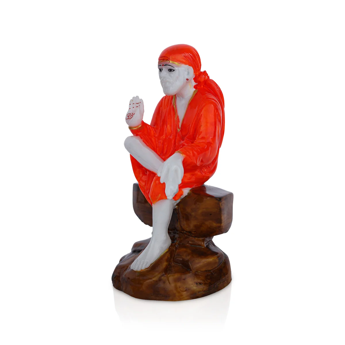 Saibaba Statue Sitting On Base - 5 x 2.5 Inches | Saibaba Idol/ Sai Baba Vigraham for Pooja - Image 3