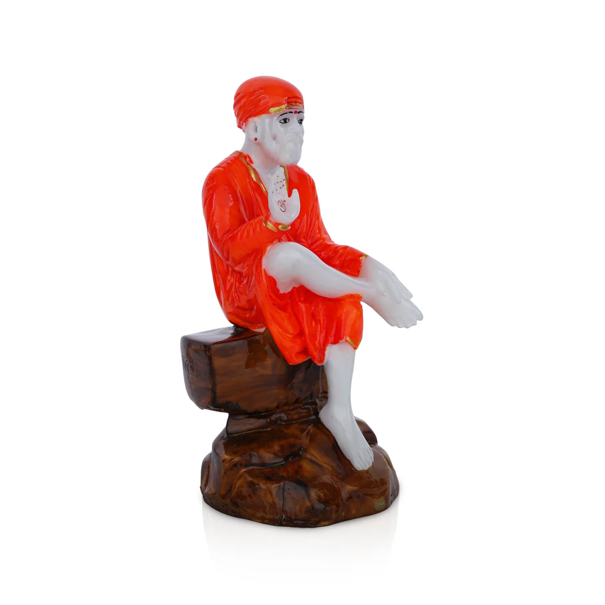 Saibaba Statue Sitting On Base - 5 x 2.5 Inches | Saibaba Idol/ Sai Baba Vigraham for Pooja - Image 4