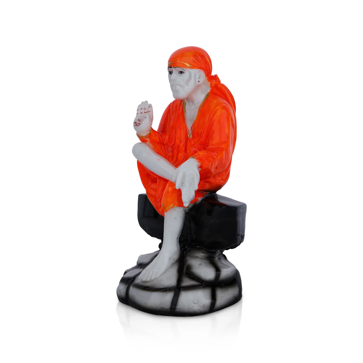 Saibaba Statue Sitting On Base - 5 x 2.5 Inches | Saibaba Idol/ Sai Baba Vigraham for Pooja - Image 5