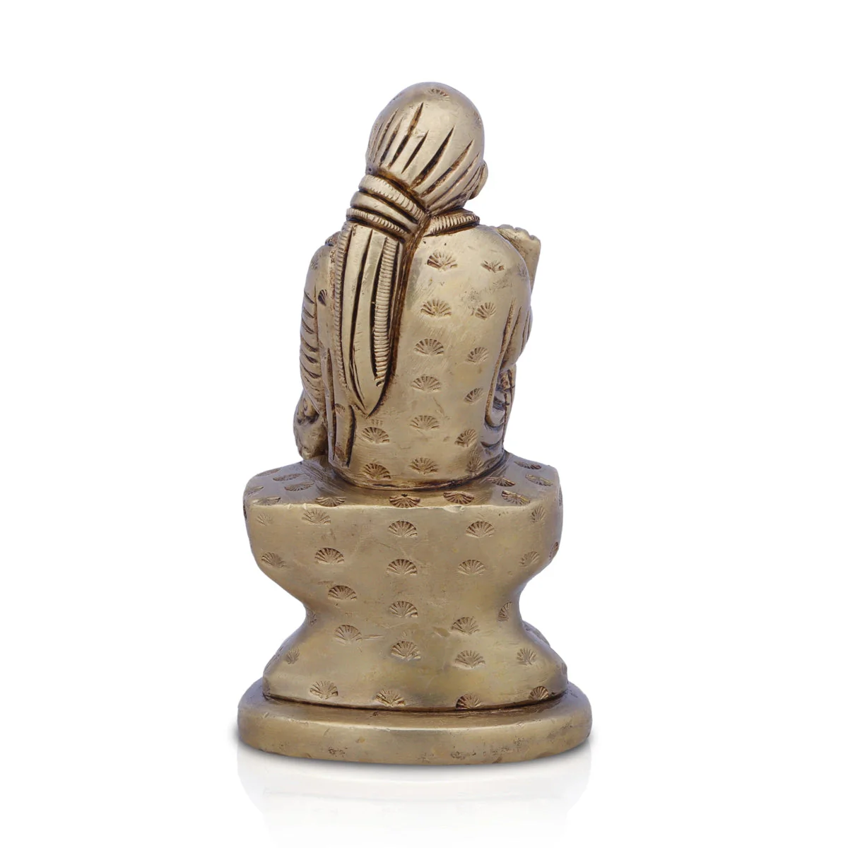 Saibaba Statue Sitting On Base- 2 x 1.5 Inches | Antique Brass Idol/ Sai Baba Vigraham/ Saibaba Idol for Pooja - Image 4