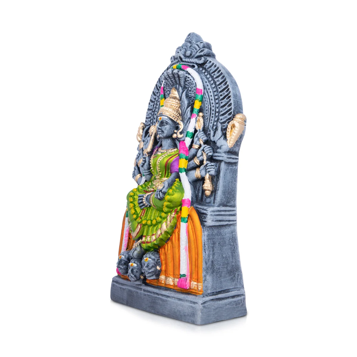 Samayapuram Mariamman Clay Golu Bommai - 13 x 7 Inches | Giri Golu Doll/ Navaratri Golu Bomma/Gombe/Bommai - Image 5