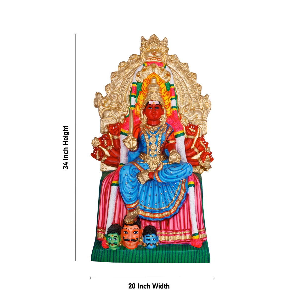 Samayapuram Mariamman Paper Mache Golu Bommai - 34 x 20 Inches | Giri Golu Doll/ Navaratri Golu Bomma/ Bommai/ Gombe - Image 2