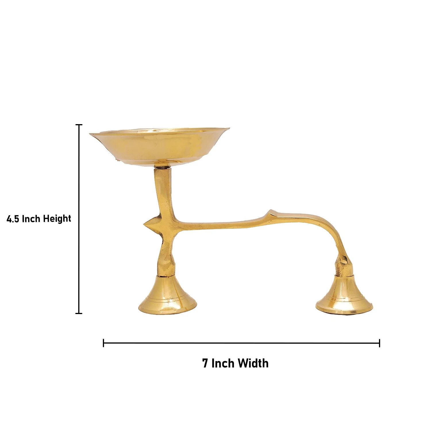 Sambrani Holder With Handle - 4.5 x 7 Inches | Brass Dhoop Stand/ Sambrani Stand/ Dhoop Holder for Pooja - Image 4