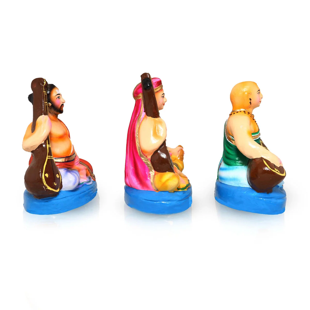 Sangeetha Mummoorthigal Clay Golu Bommai Set - 7 x 6 Inches | Giri Golu Doll/ Navaratri Golu Bomma/Gombe/Bommai - Image 2