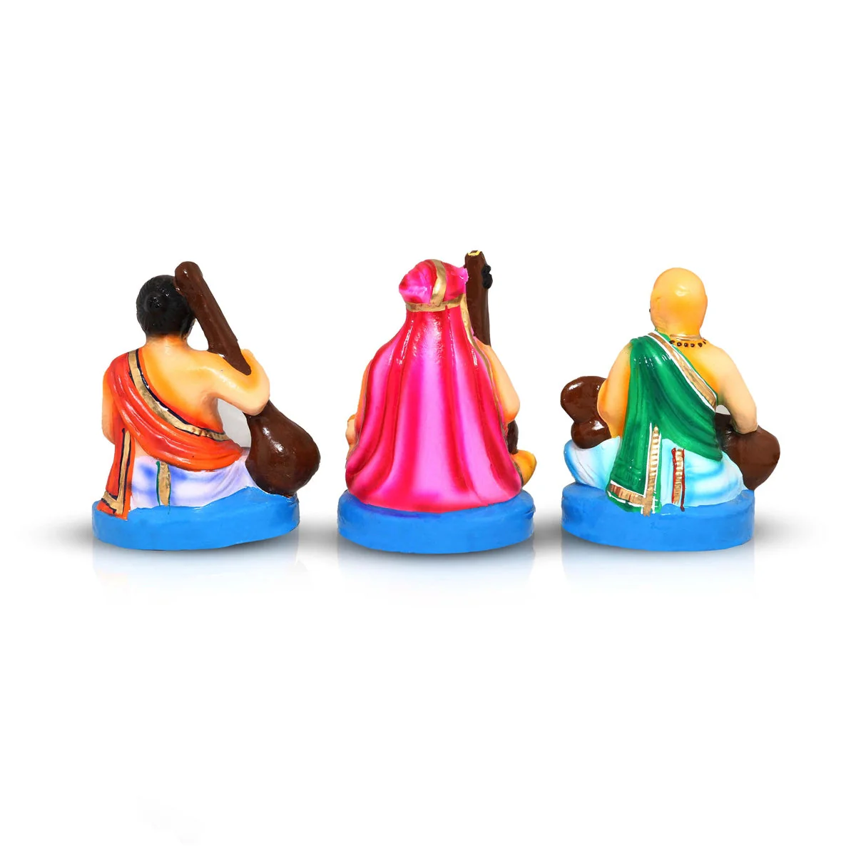 Sangeetha Mummoorthigal Clay Golu Bommai Set - 7 x 6 Inches | Giri Golu Doll/ Navaratri Golu Bomma/Gombe/Bommai - Image 4