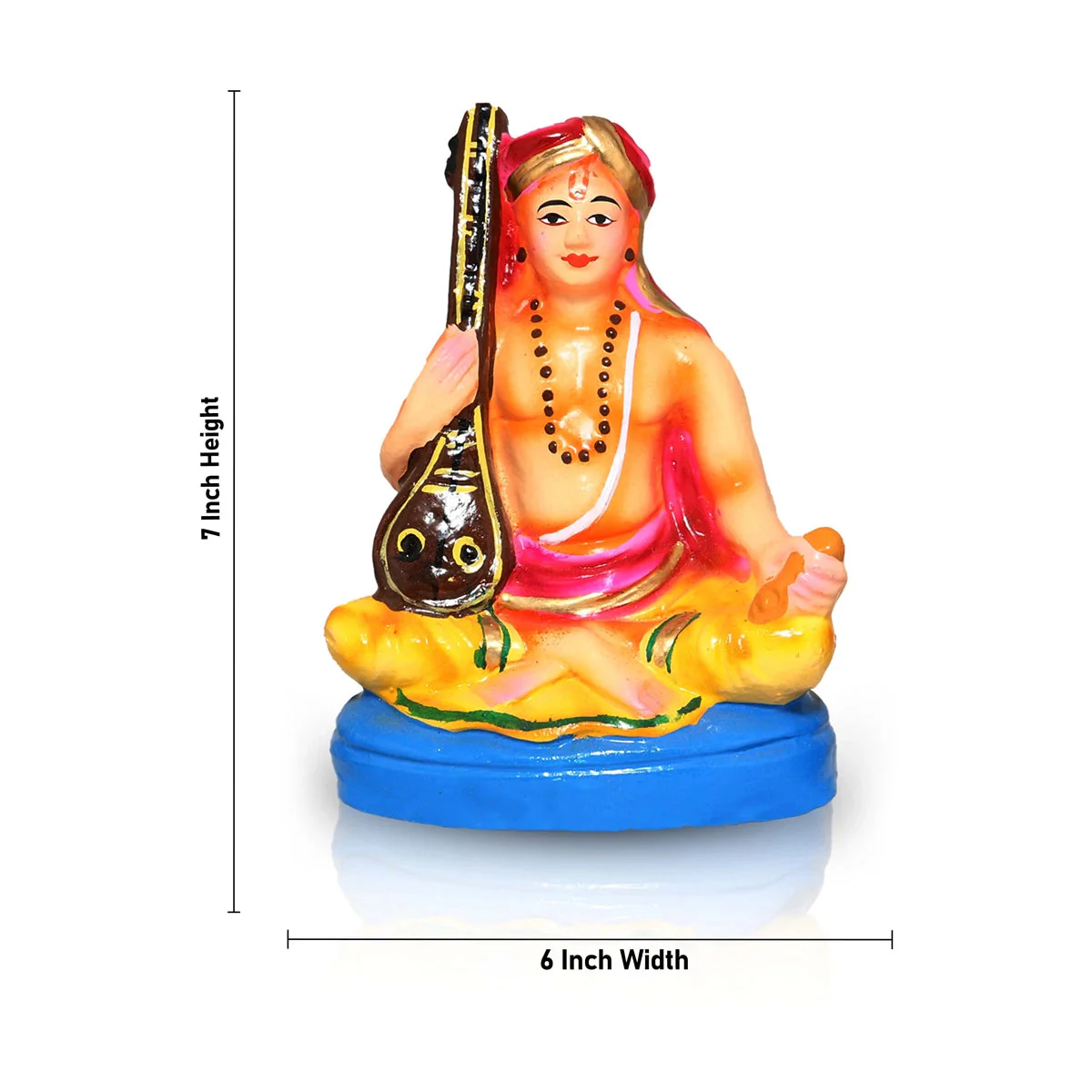 Sangeetha Mummoorthigal Clay Golu Bommai Set - 7 x 6 Inches | Giri Golu Doll/ Navaratri Golu Bomma/Gombe/Bommai - Image 5