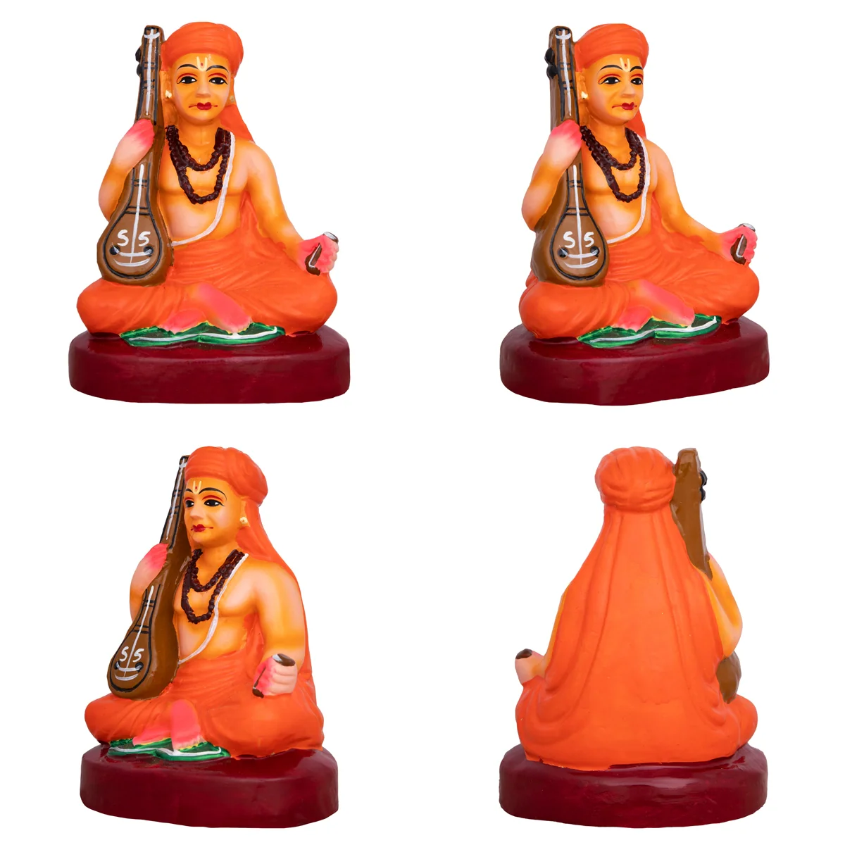 Sangeetha Mummoorthigal Clay Golu Bommai Set- 6 X 5 Inches | Navaratri Golu Gombe/Giri Golu Doll/ Navratri Decor - Image 3