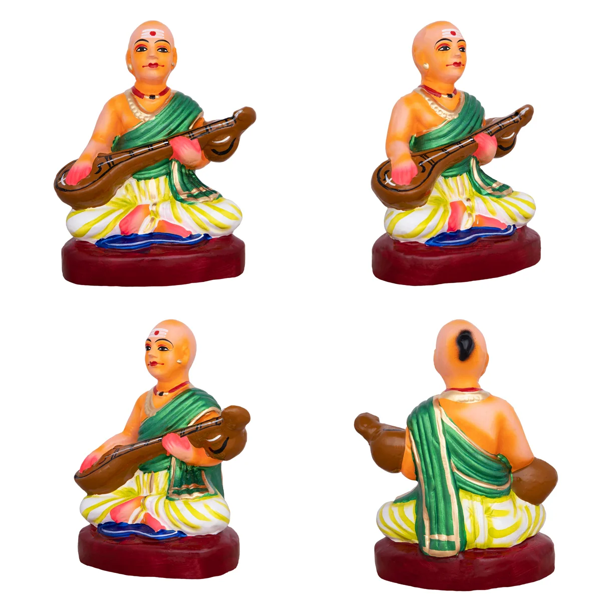 Sangeetha Mummoorthigal Clay Golu Bommai Set- 6 X 5 Inches | Navaratri Golu Gombe/Giri Golu Doll/ Navratri Decor - Image 4