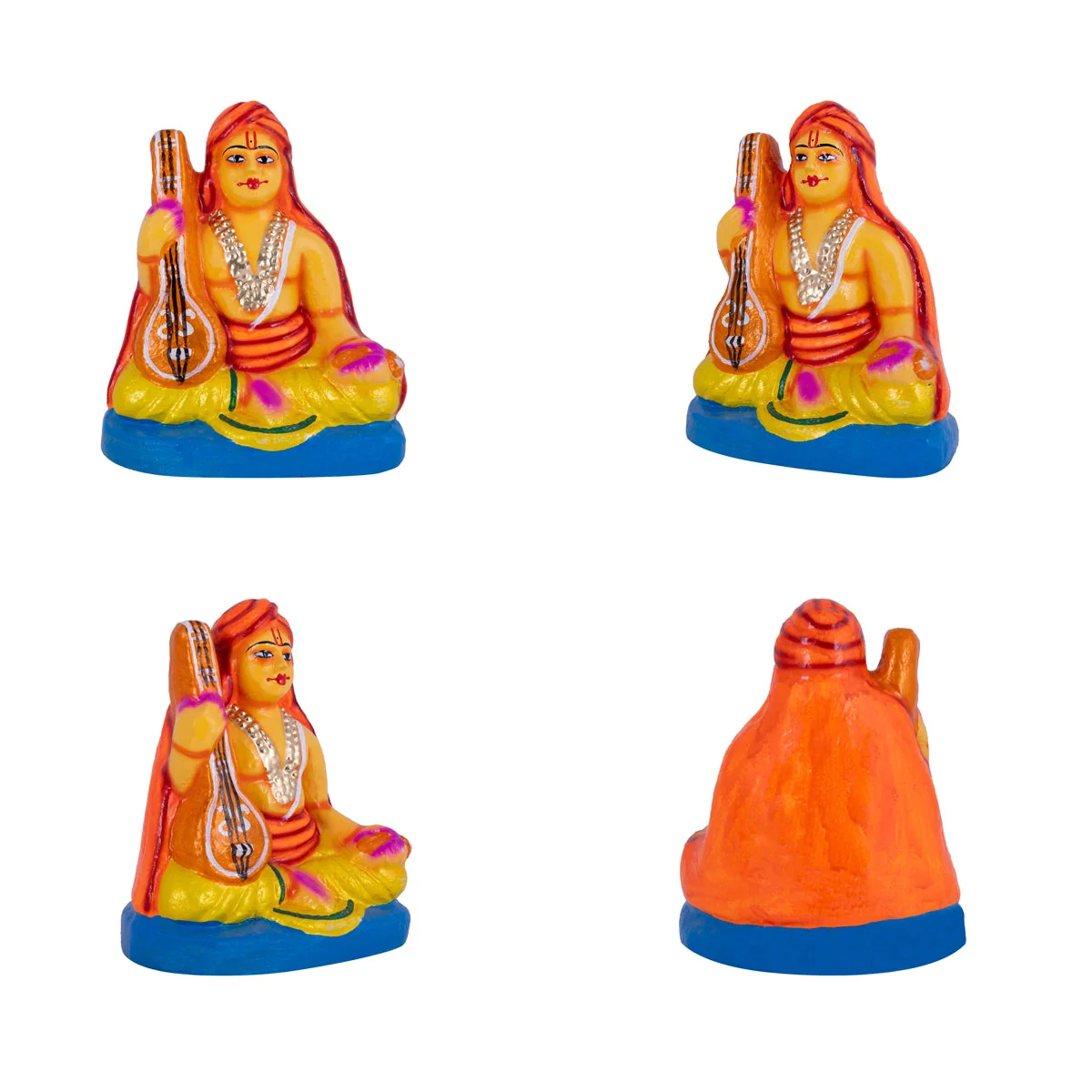 Sangeetha Mummoorthigal Clay Golu Bommai Set - 7 X 5 Inches | Navaratri Gombe/ Giri Golu Doll/ Navratri Decor - Image 2