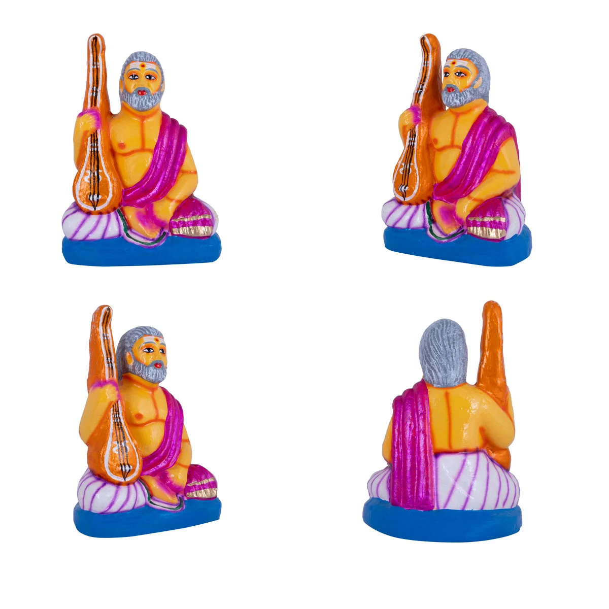 Sangeetha Mummoorthigal Clay Golu Bommai Set - 7 X 5 Inches | Navaratri Gombe/ Giri Golu Doll/ Navratri Decor - Image 3