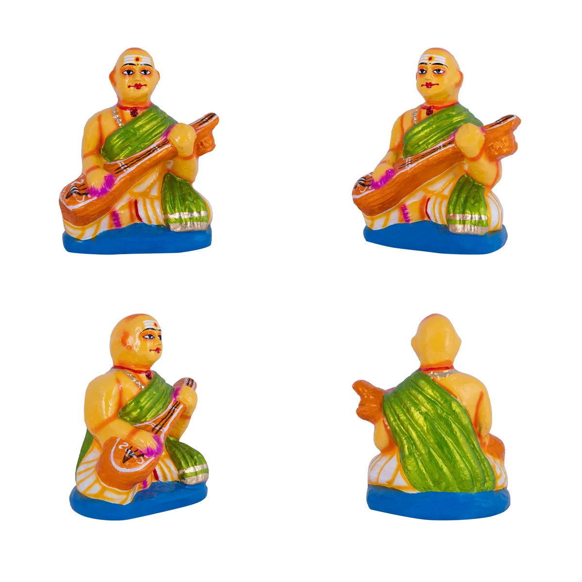 Sangeetha Mummoorthigal Clay Golu Bommai Set - 7 X 5 Inches | Navaratri Gombe/ Giri Golu Doll/ Navratri Decor - Image 4