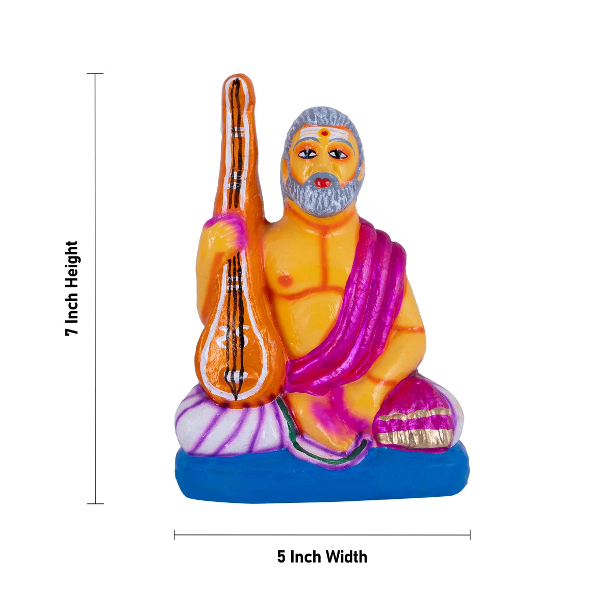 Sangeetha Mummoorthigal Clay Golu Bommai Set - 7 X 5 Inches | Navaratri Gombe/ Giri Golu Doll/ Navratri Decor - Image 5