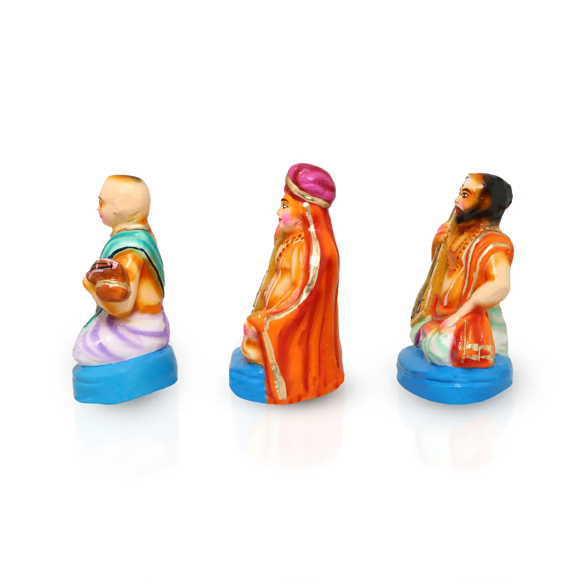 Sangeetha Mummoorthigal Clay Golu Bommai Set - 5 Inches | Giri Golu Doll/ Navaratri Golu Bomma/Gombe/Bommai - Image 3