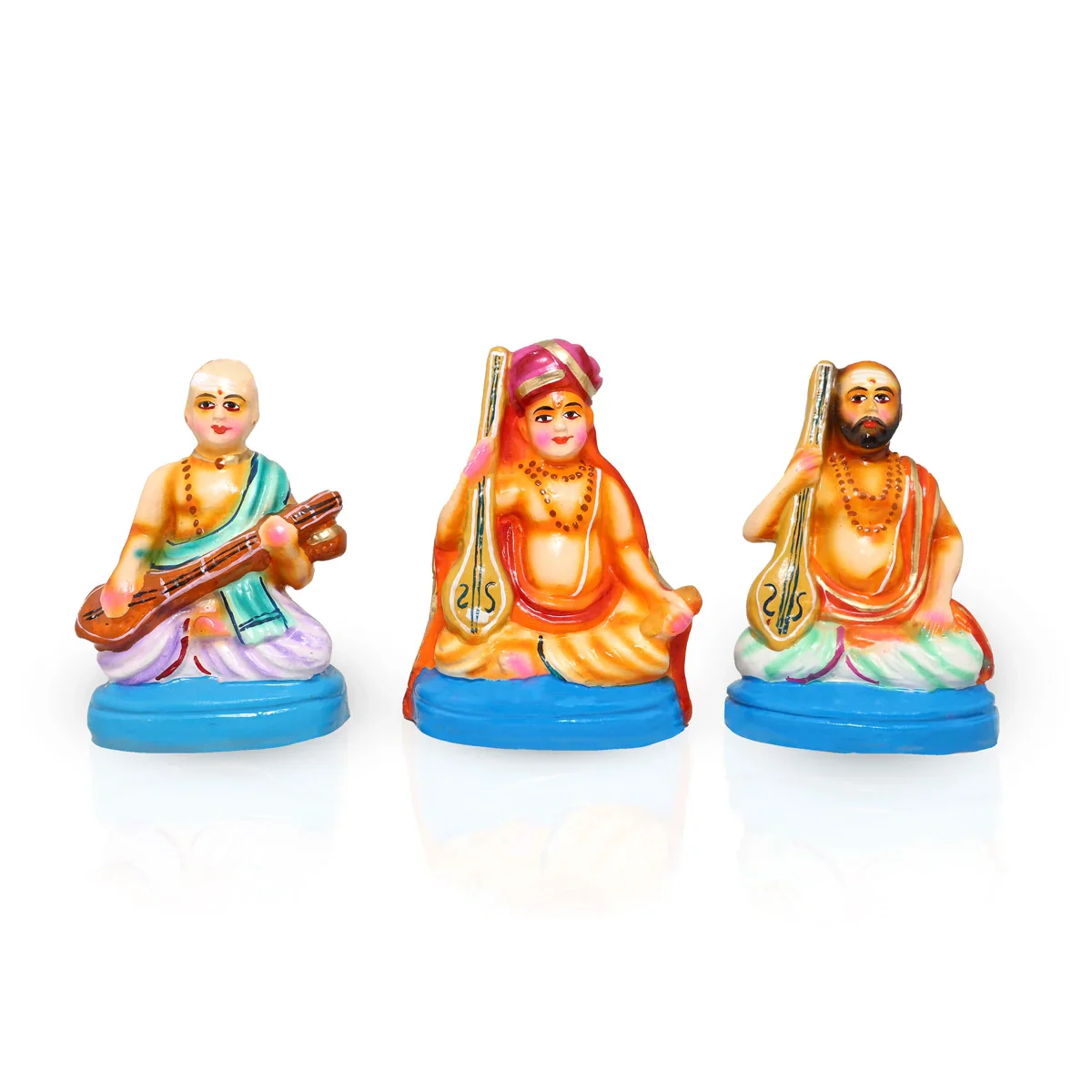 Sangeetha Mummoorthigal Clay Golu Bommai Set - 5 Inches | Giri Golu Doll/ Navaratri Golu Bomma/Gombe/Bommai - Image 4