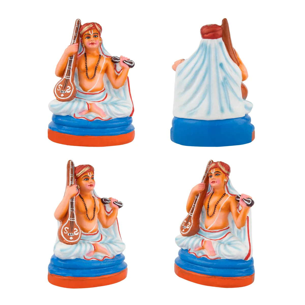 Sangeetha Mummoorthigal Clay Golu Bommai Set - 8 x 6 Inches | Giri Golu Doll/ Navaratri Golu Bomma/Gombe/Bommai - Image 2