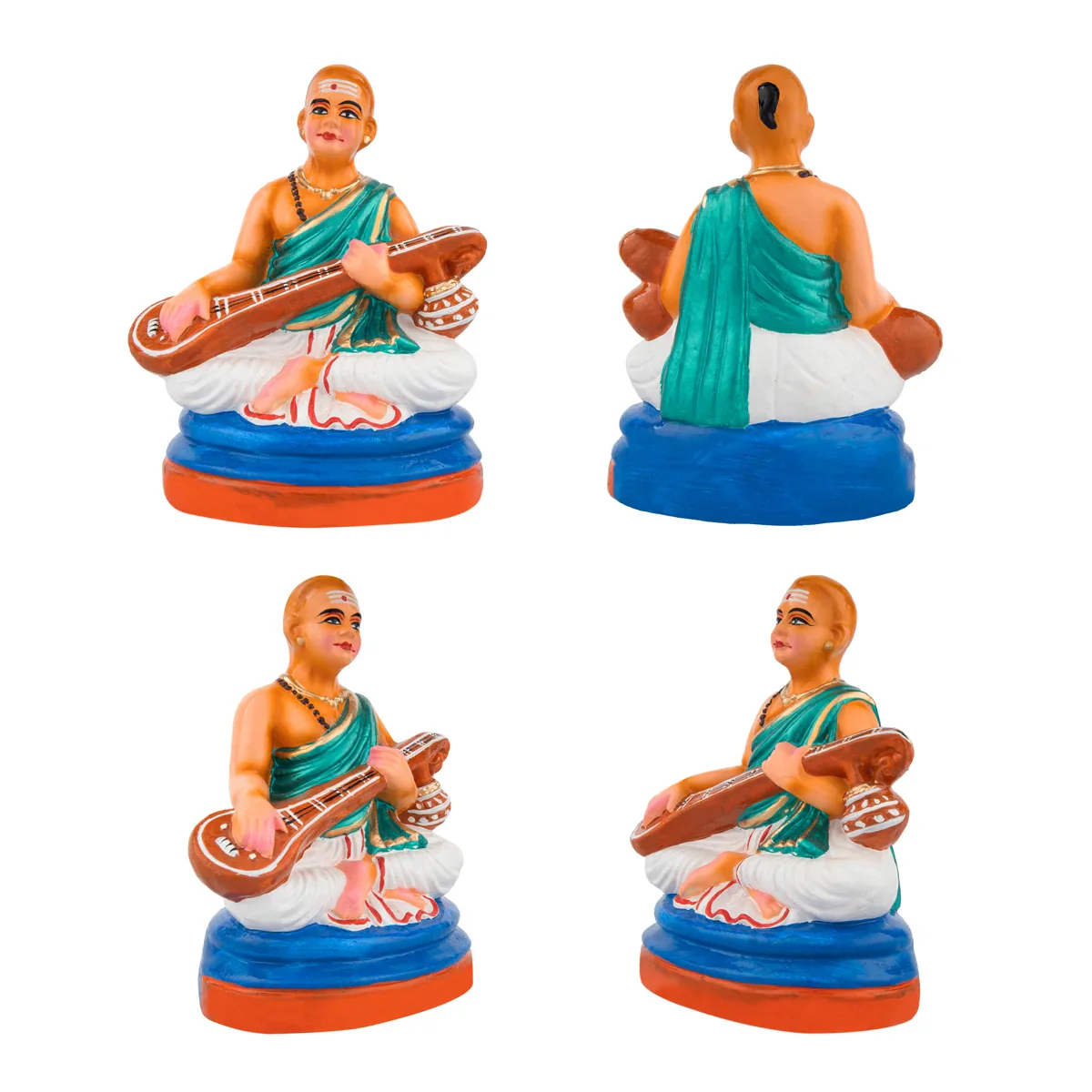 Sangeetha Mummoorthigal Clay Golu Bommai Set - 8 x 6 Inches | Giri Golu Doll/ Navaratri Golu Bomma/Gombe/Bommai - Image 3