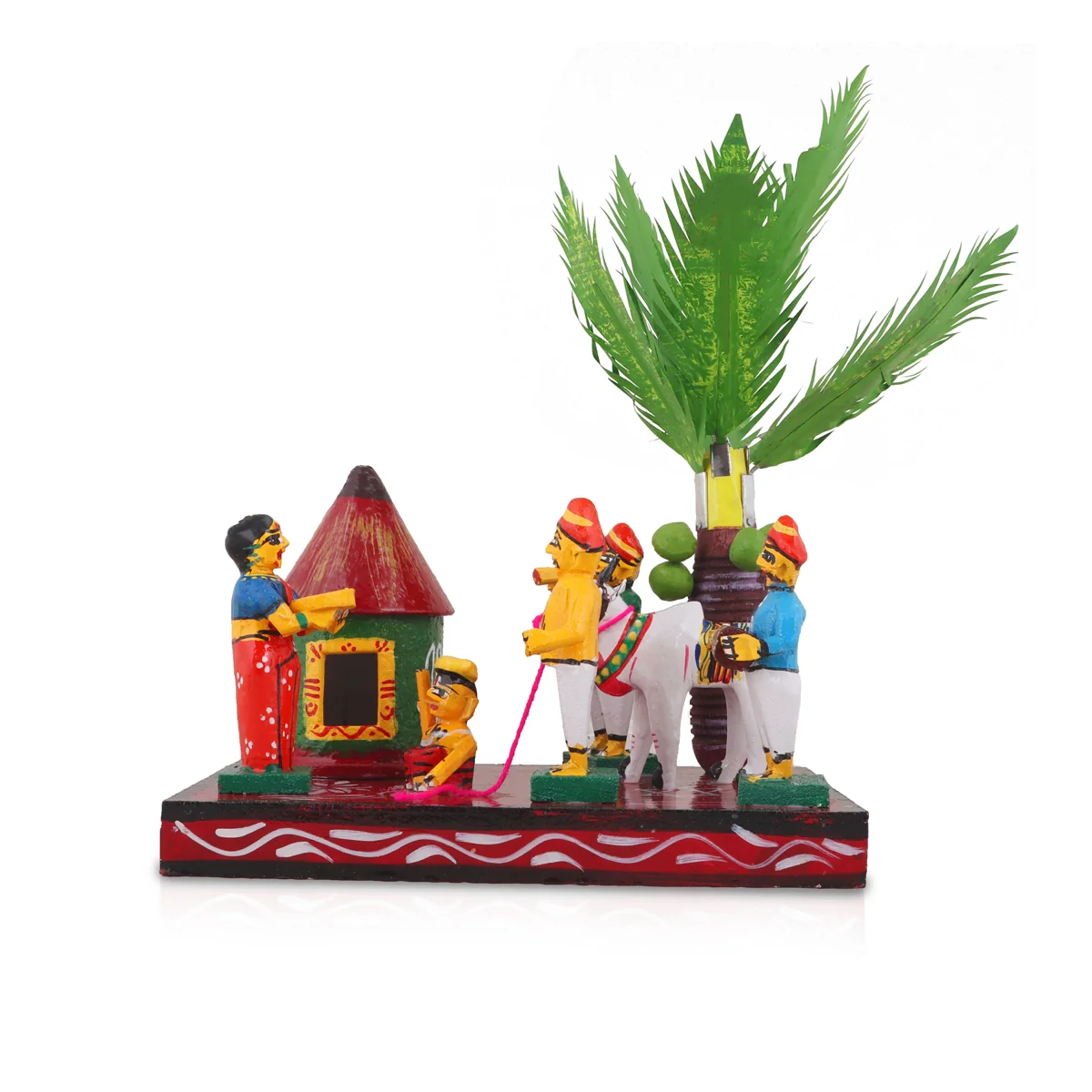 Sankranti Set - 6 Inches | Wood Sculpture/ Golu Bommai for Home Decor