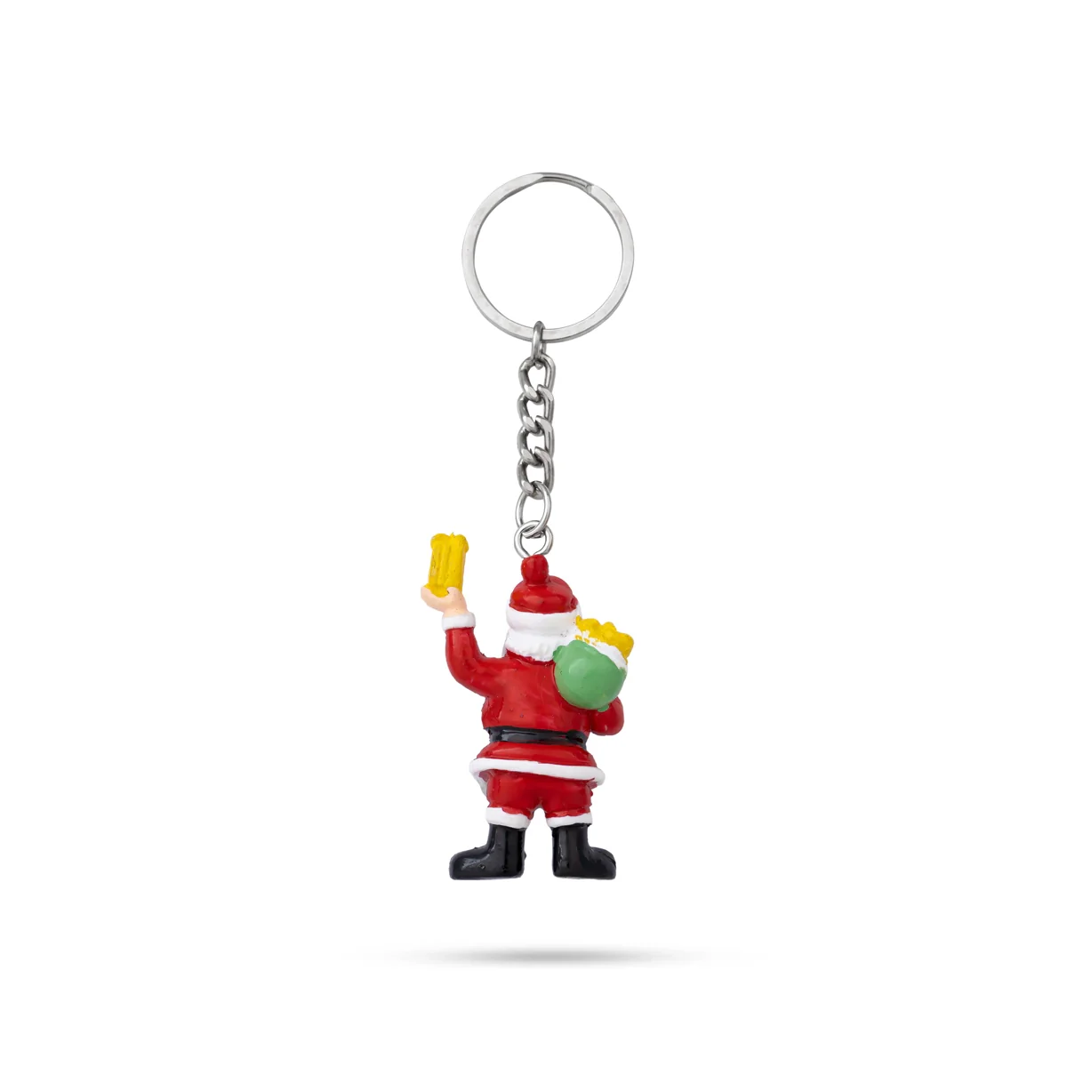 Santa Claus Design Key Chain - 2 x 1 Inches | Key Ring/ Key Holder For Gifting And Bike - Image 2