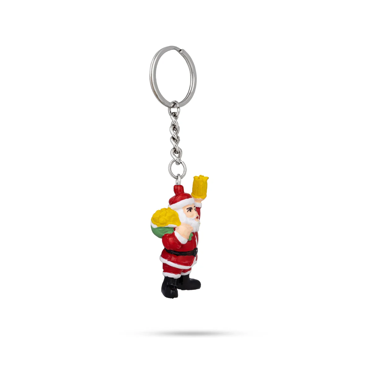 Santa Claus Design Key Chain - 2 x 1 Inches | Key Ring/ Key Holder For Gifting And Bike - Image 4