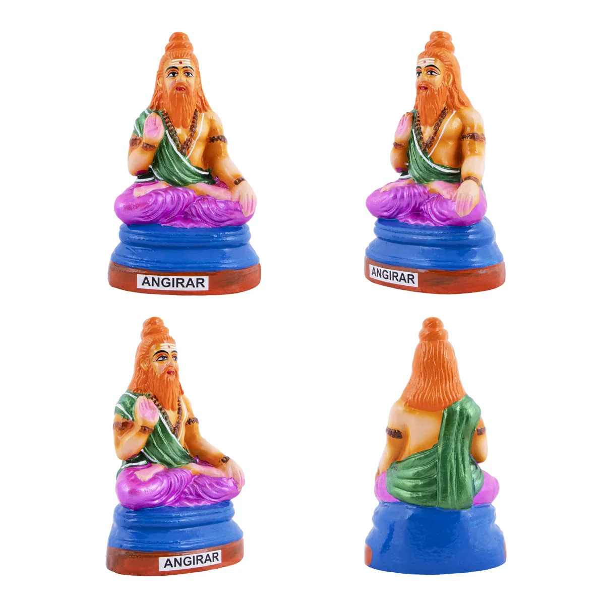 Sapta Rishi Clay Golu Bommai Set - 6 Inches | Giri Golu Doll/ Navaratri Golu Bomma/Gombe/Bommai - Image 2