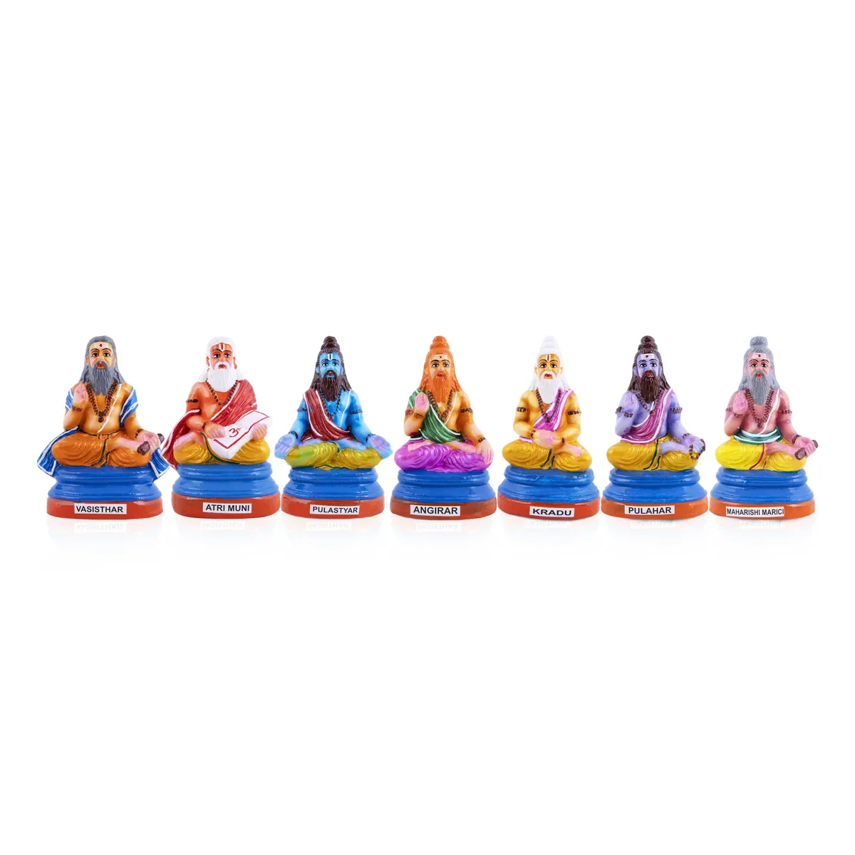 Sapta Rishi Clay Golu Bommai Set - 6 Inches | Giri Golu Doll/ Navaratri Golu Bomma/Gombe/Bommai - Image 9