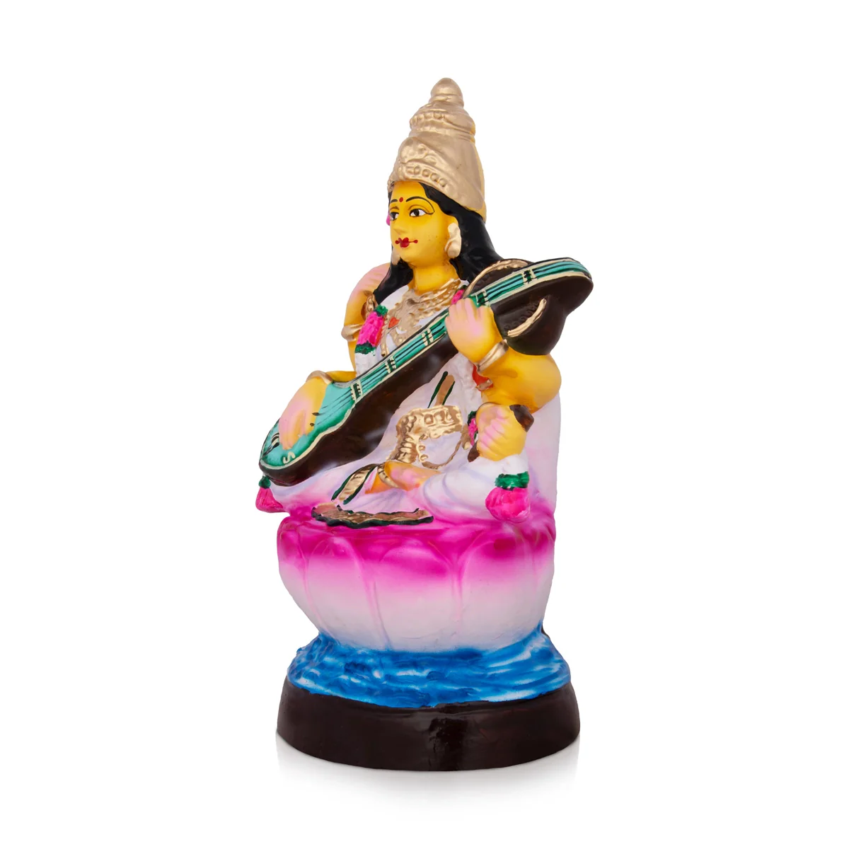 Saraswathi Paper Mache Golu Bommai - 13 x 8 Inches | Giri Golu Doll/ Navaratri Golu Bomma/Gombe/Bommai - Image 4