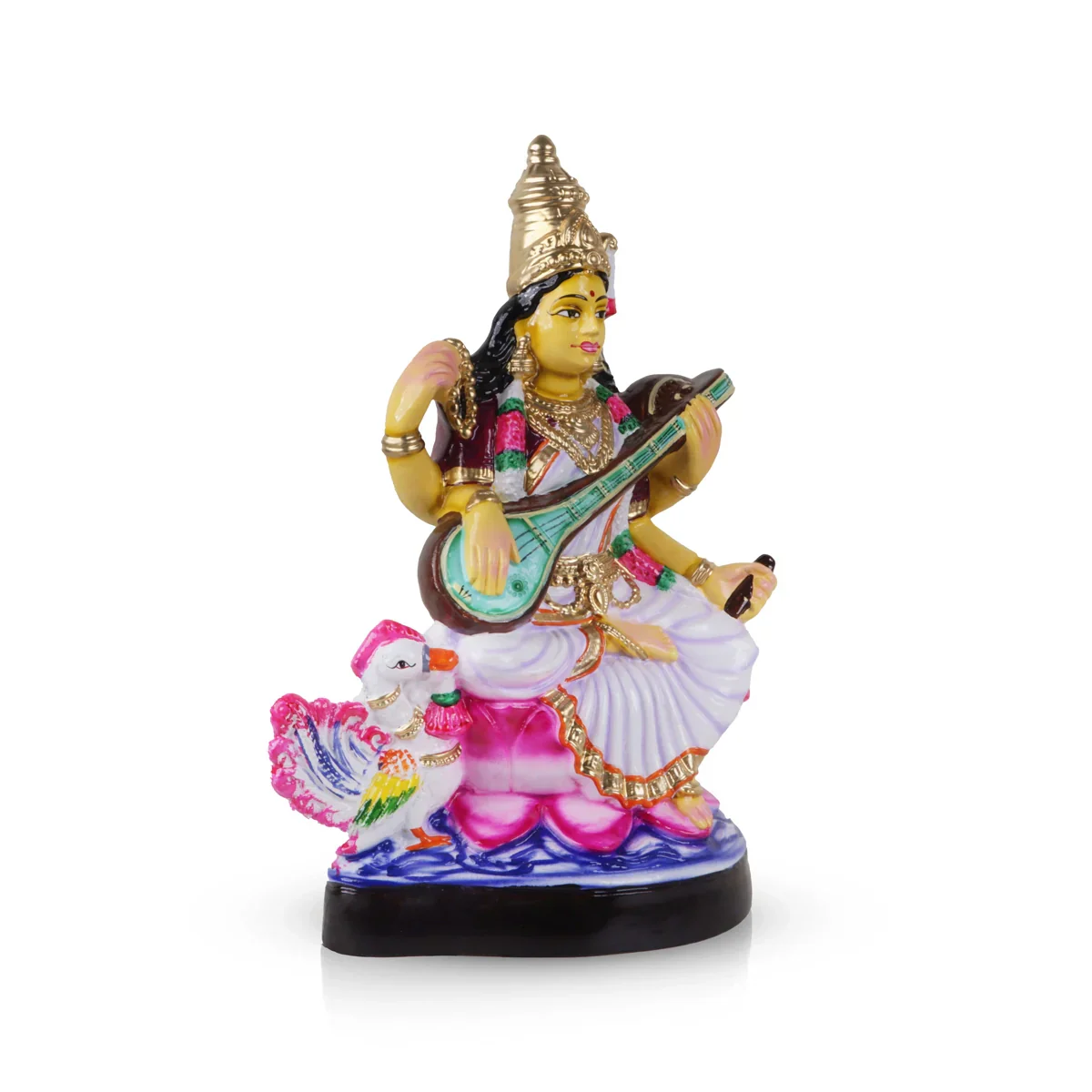 Saraswati Paper Mache Golu Bommai - 17 x 11.5 Inches | Giri Golu Doll/ Navaratri Golu Bomma/Gombe/Bommai - Image 2