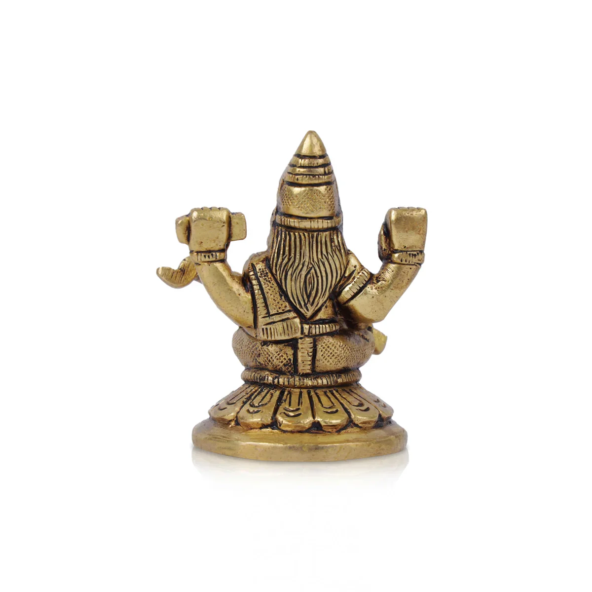 Saraswati Idol - 2.5 x 1.5 Inches | Antique Brass Statue/ Saraswathi Statue for Pooja/ 185 Gms Approx - Image 4