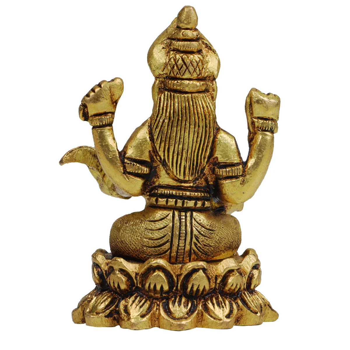 Saraswati Statue - 3 Inches | Saraswathi Statue/ Antique Brass Statue for Pooja/ 250 Gms Approx - Image 2
