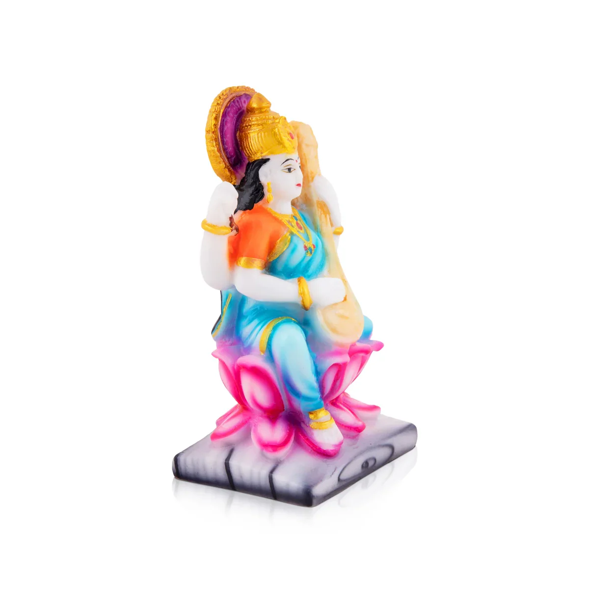 Saraswati Statue - 7 x 4 Inches | Saraswathi Statue/ Marble Dust Statue for Pooja - Image 2